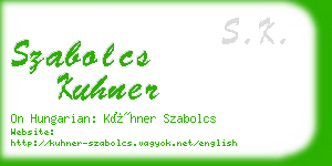 szabolcs kuhner business card